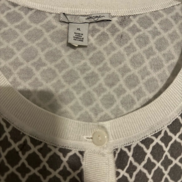 Halogen Gray and Cream Patterned Cardigan - Picture 5 of 8